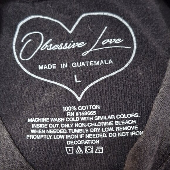 Obsessive Love Womens Graphic Baby Tee Cropped Vintage Fade Wash North Shore 70s - Picture 6 of 6